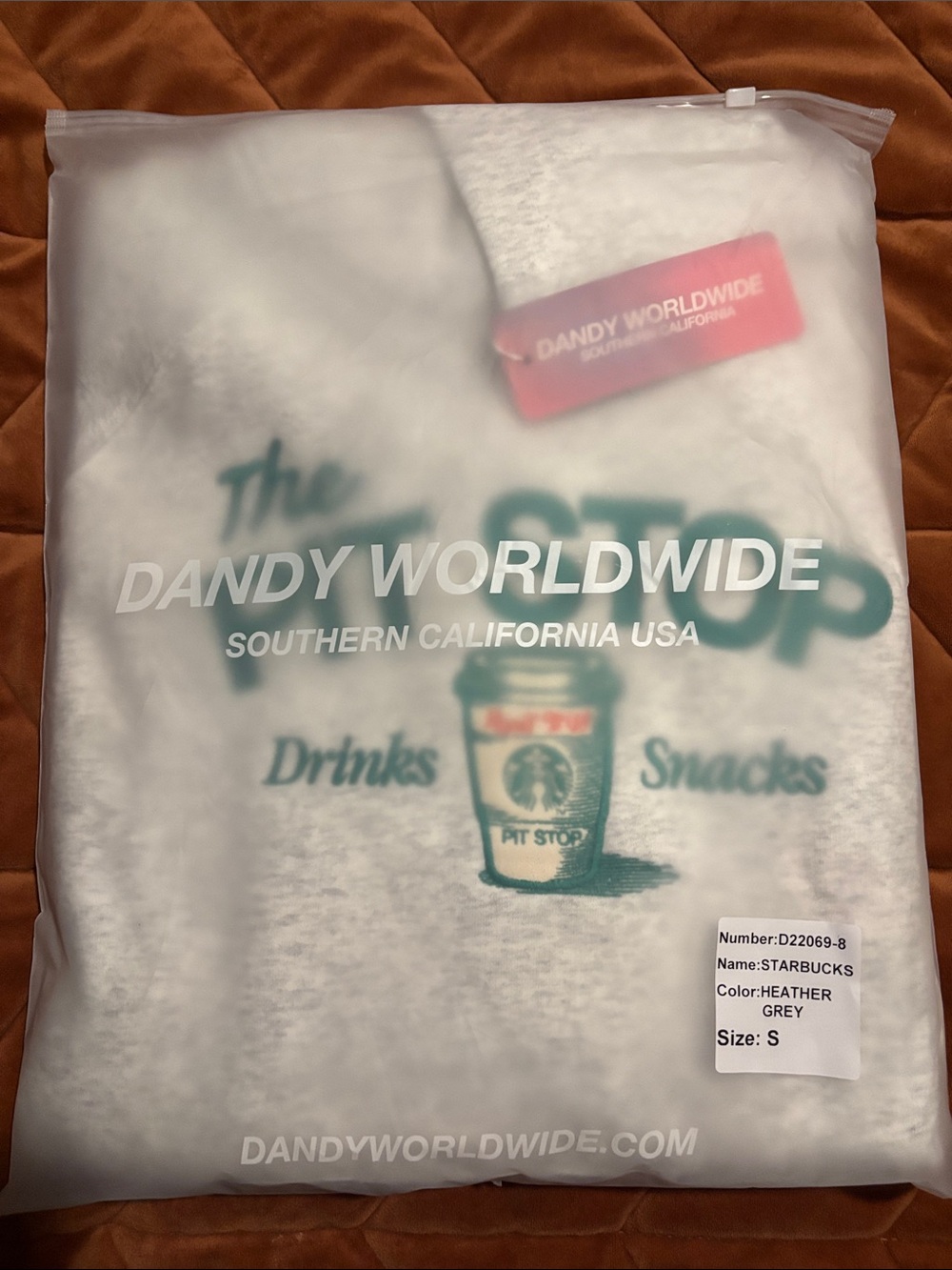 Dandy Worldwide Starbucks Heather Grey embroidered hoodie